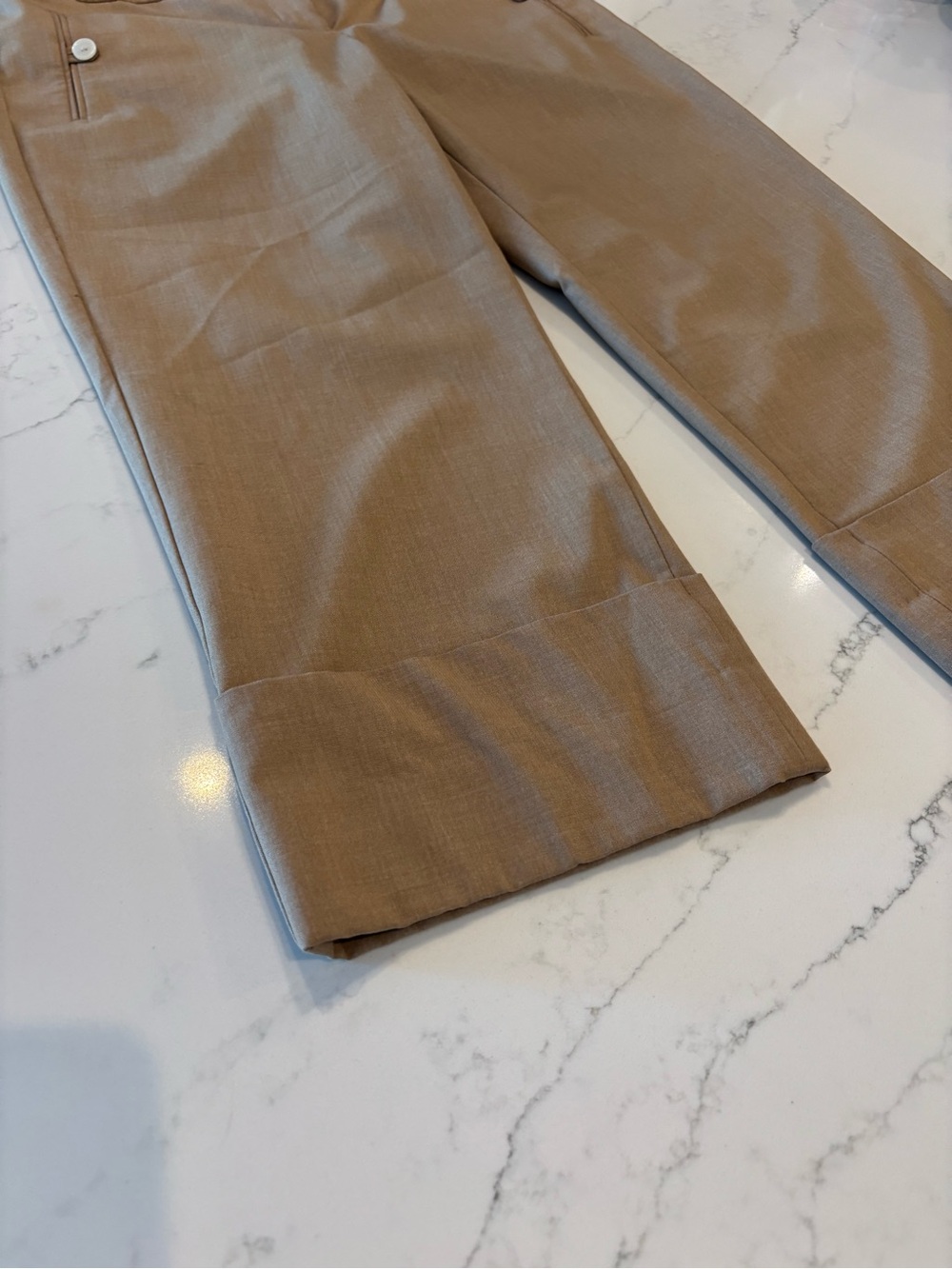 The Limited Cropped Wide-Leg Pants in Tan - Picture 3 of 6